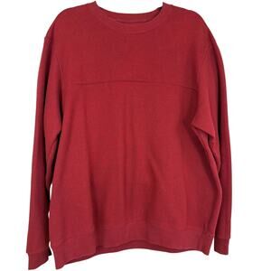 Vintage Puritan Large Maroon Red Long Sleeve Crewneck Fleece Sweatshirt USA mens